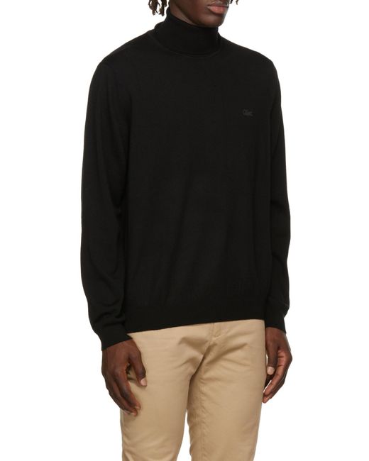 Lacoste Black Logo High-Neck Knitted Pullover for men