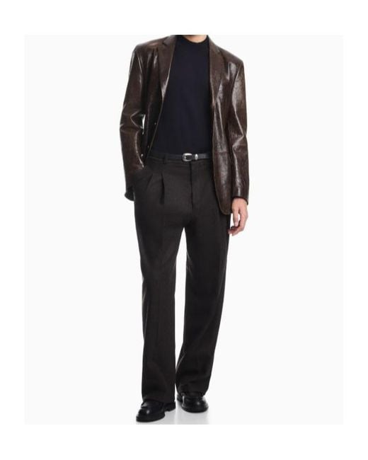 Emporio Armani Blue Lyocell Blend Sweater With Inlay Details for men