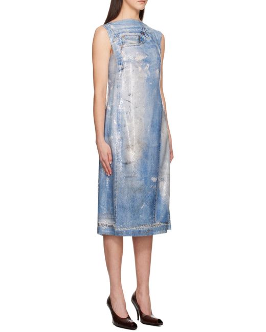 Acne Blue Printed Sequin Dress