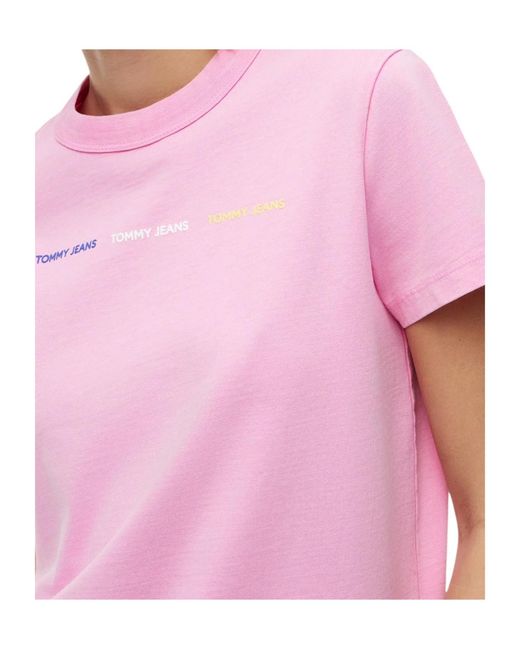 Tommy Hilfiger Pink Repeat Logo Washed Jersey T-Shirt