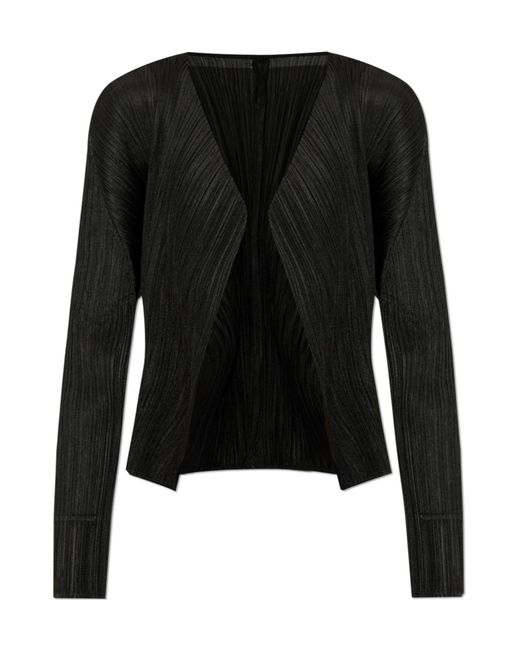 Pleats Please Issey Miyake Black Basics Cardigan