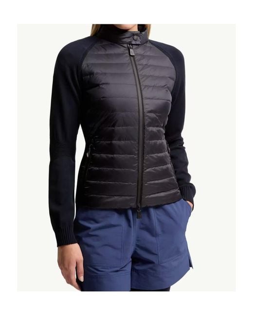 Moncler Blue Grenoble Tricot Quilted Cardigan