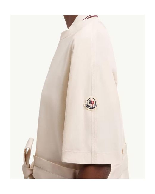 Moncler Natural Drawstring Crewneck T-Shirt Dress