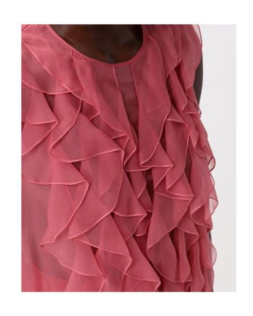 Alberta Ferretti Pink Ruffled Top