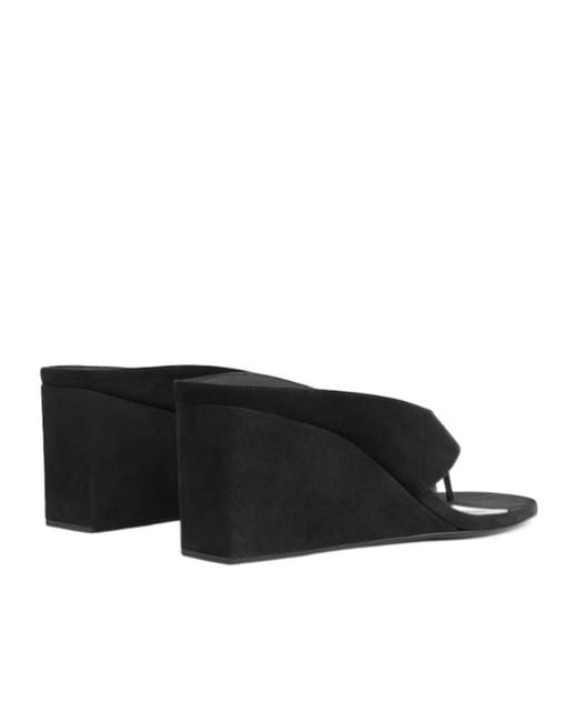 Alaïa Black 70Mm Tong Wedge Sandals
