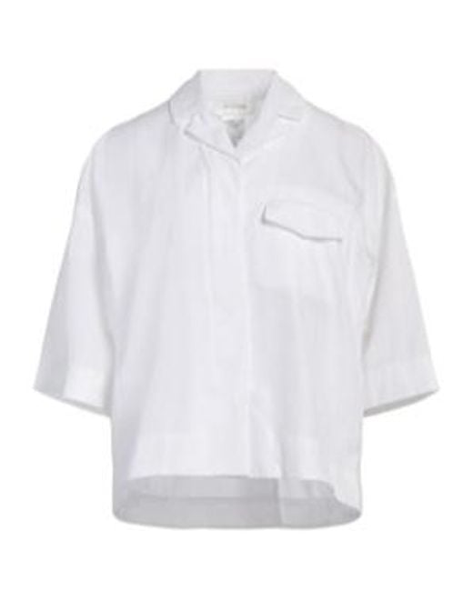 Sportmax White Fashion Solid Color Three-Quarter Sleeve Blouse