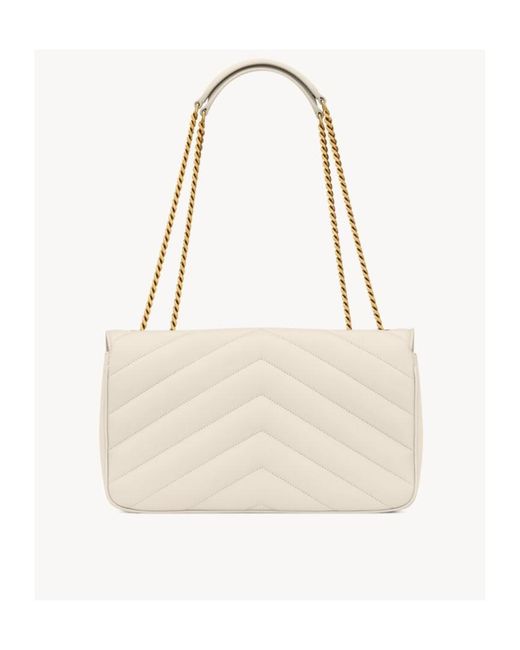 Saint Laurent White Loulou Medium Shoulder Bag