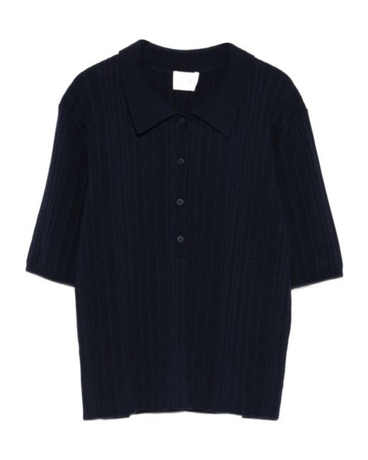 Closed Blue Ribbed Polo Knitted Top