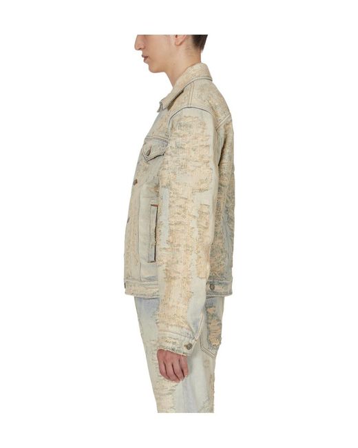 1017 ALYX 9SM Natural 1017 9Sm Distressed Long-Sleeved Denim Jacket for men
