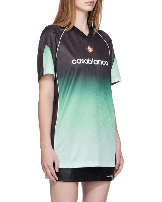 Casablanca Green Logo Printed Football Top