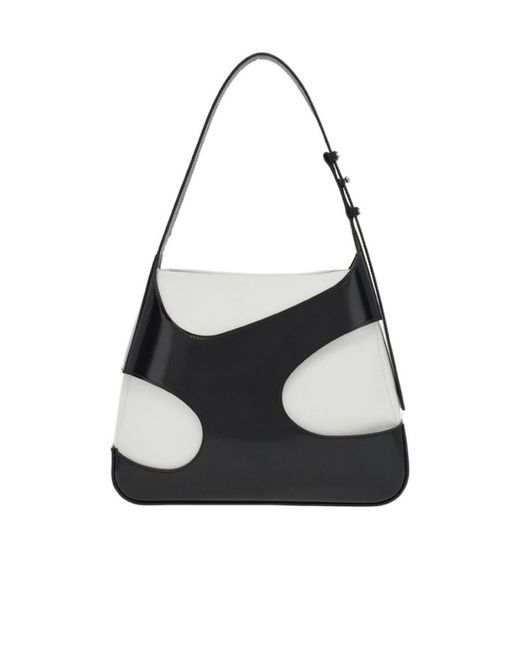 Ferragamo Black Ferragamo Cut-Out Detailed Logo Debossed Shoulder Bag