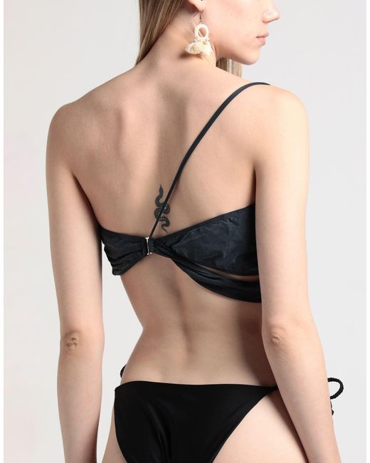 Jacquemus Blue Minimalist One-Shoulder Bikini Top