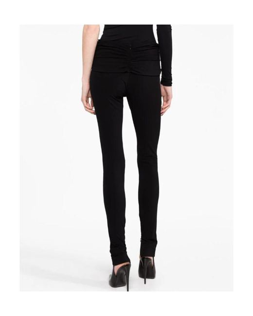 Magda Butrym Black Flower Embellished Skinny Leggings