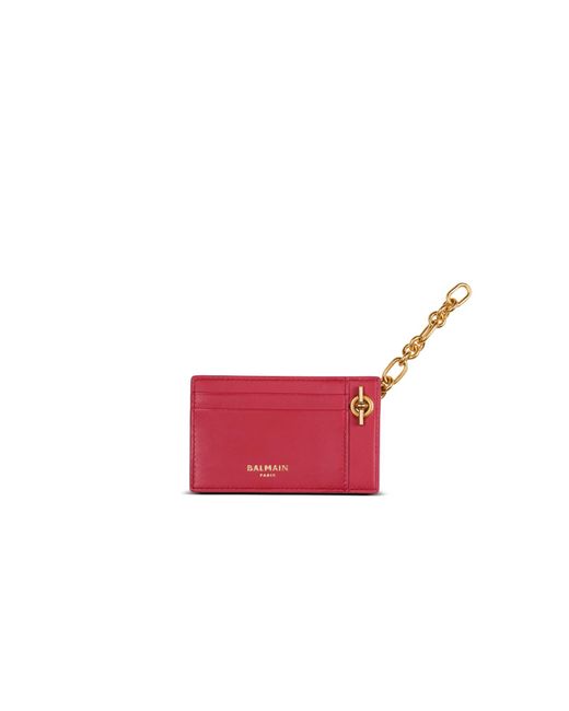 Balmain Pink Chain Card Holder Wallet