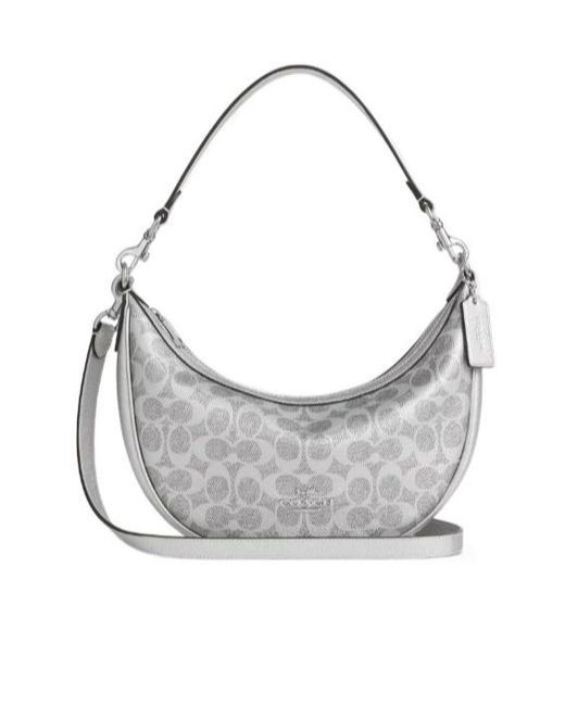COACH Gray Aria Shoulder Bag