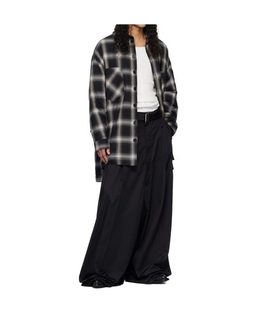 Lu'u Dan Black Lowline Belt Loop Casual Pants for men