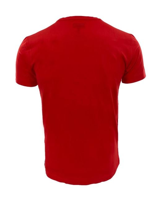Armani Jeans Red Item O-Neck Short-Sleeved T-Shirt for men