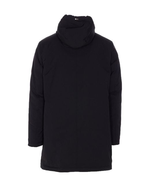 Herno Blue Hooded Padded Coat for men