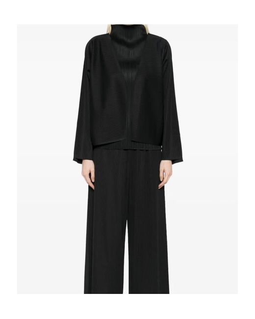 Pleats Please Issey Miyake Black A-Poc Form Cardigan