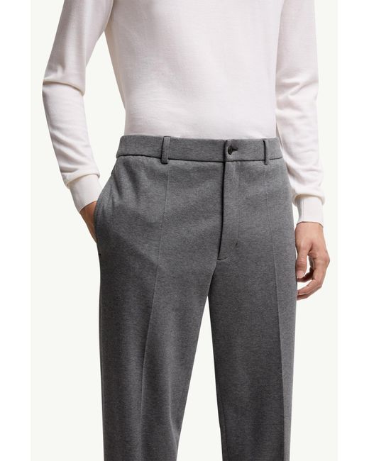 Moncler Gray Cotton Blend Tailored Pants for men