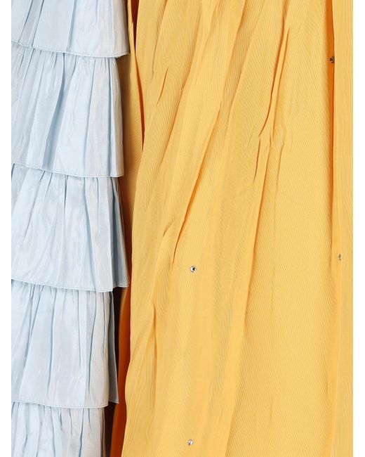 Prada Yellow Pleated Midi Skirt