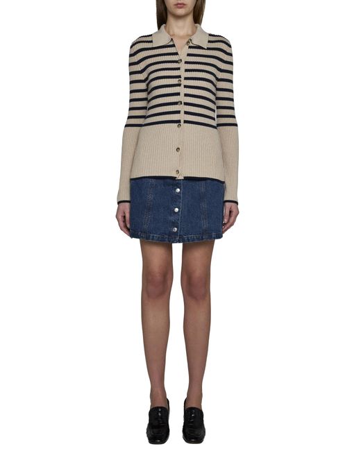 A.P.C. Blue A-Line Denim Miniskirt