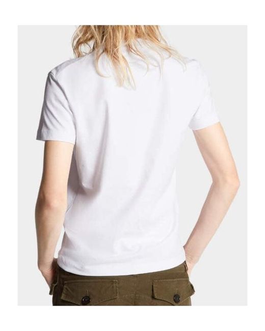 DSquared² White D2 Logo-Print T-Shirt