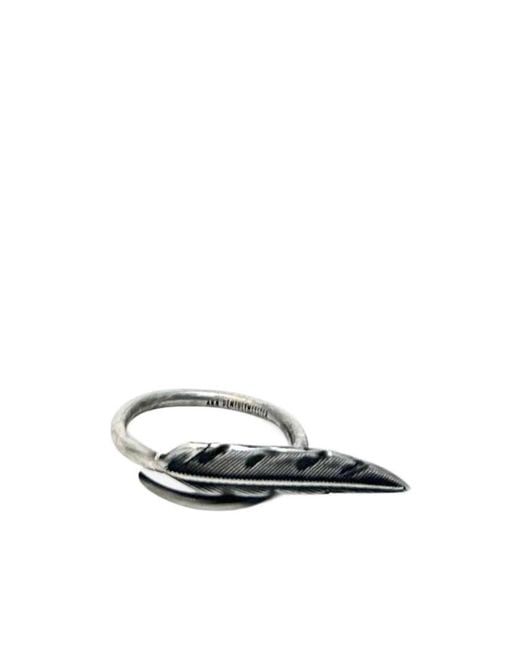 Ann Demeulemeester White Berk Feather Ring for men