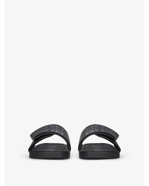 Givenchy Black 4G Emblem Flat Sandals for men