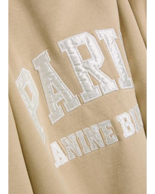Anine Bing White Harry Shrunken Logo-Appliquéd Cotton Sweatshirt