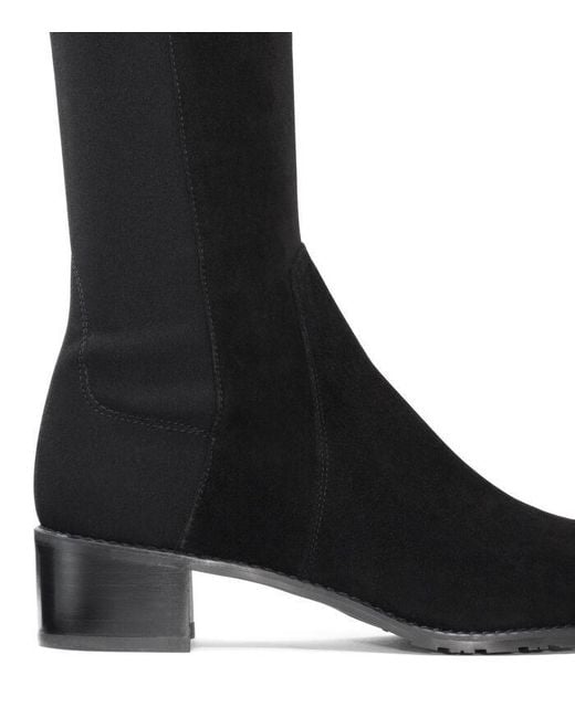 Stuart Weitzman Black Thick-Heeled Knee-High Boots