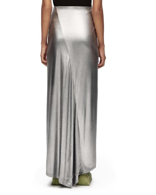 Loewe Gray Draped Midi Skirt