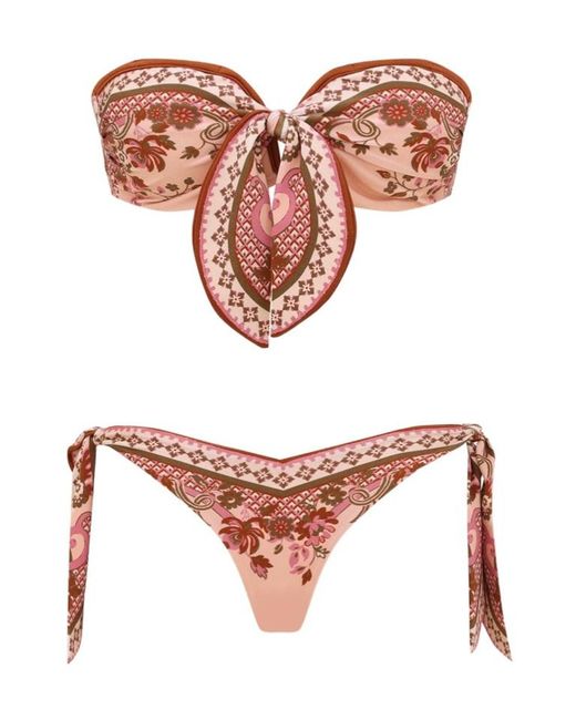 Zimmermann White Aster Scarf Tie Bikini