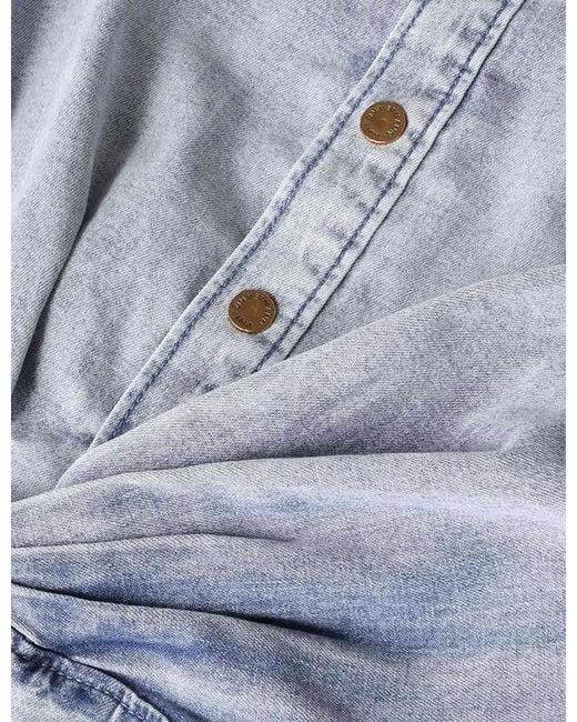 Zimmermann Blue Rebellion Denim Wrap Top