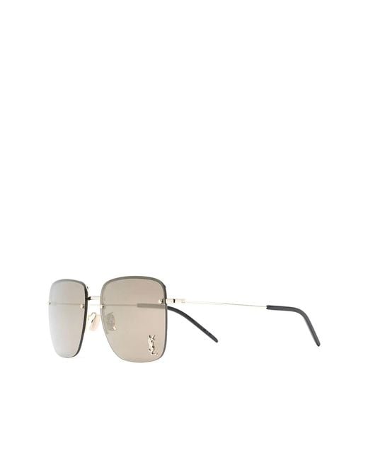Saint Laurent Metallic Eyewear Square Frame Sunglasses for men