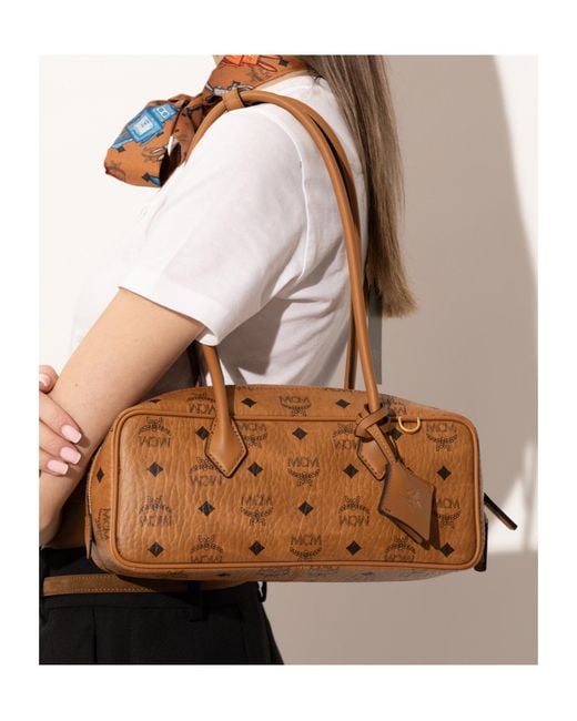 MCM Brown Aren East West Shoulder Bag