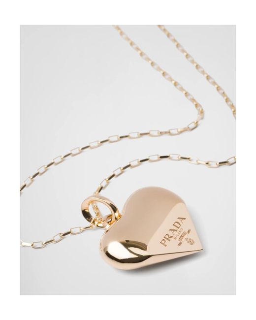 Prada White Eternal Medium Pendant Necklace