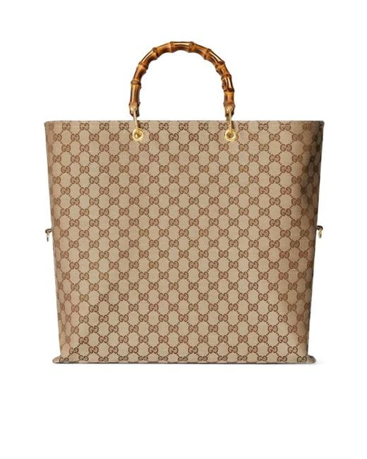 Gucci Natural Bamboo Large Reversible Tote Bag