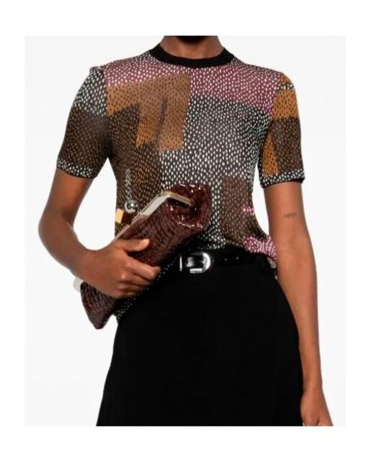 Fendi Pink Geometric-Pattern T-Shirt