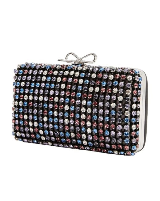 Self-Portrait Black Chainmail Crystal-Embellished Mini Clutch Bag
