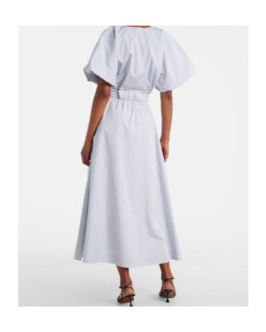 Altuzarra White Paulina Striped Cotton Midi Dress