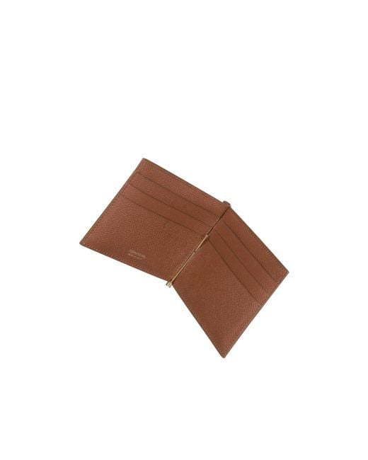 Ferragamo Brown Micro Gancio Card Holder for men