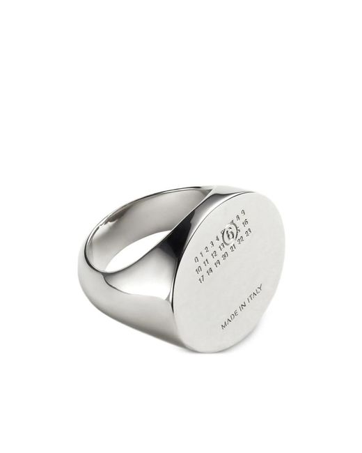 MM6 by Maison Margiela White Numeric Signet Ring