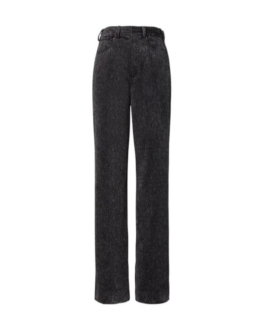 Tory Burch Black High-Waist Corduroy Wide-Leg Trousers