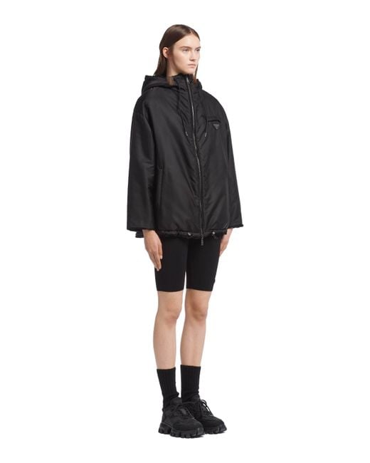 Prada Black Reversible Gabardine And Shearling Jacket