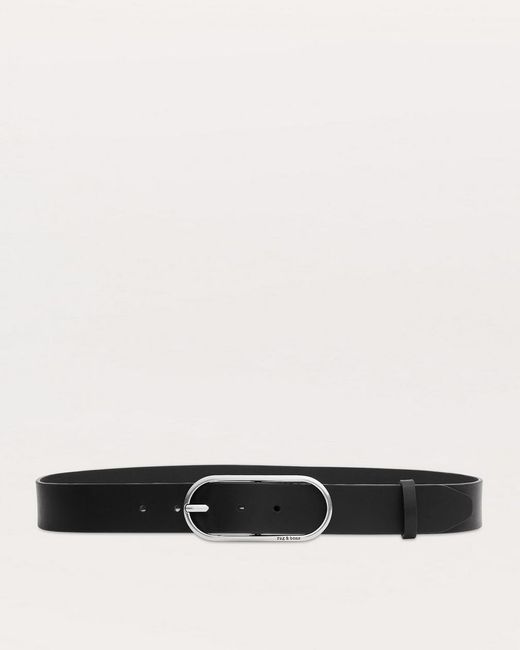 Rag & Bone White Rounded Rebound Leather Belt