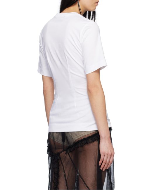 Simone Rocha White Balconette Bust Detail T-Shirt