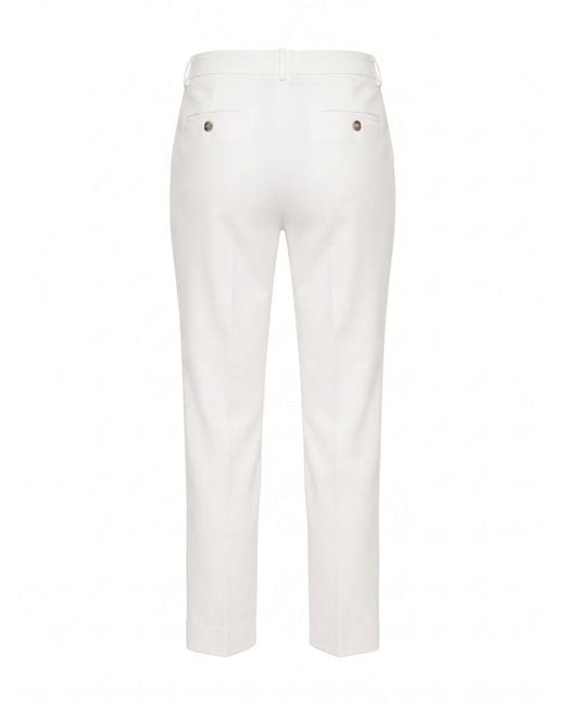 Peserico White Casual Trousers With Belt Loops