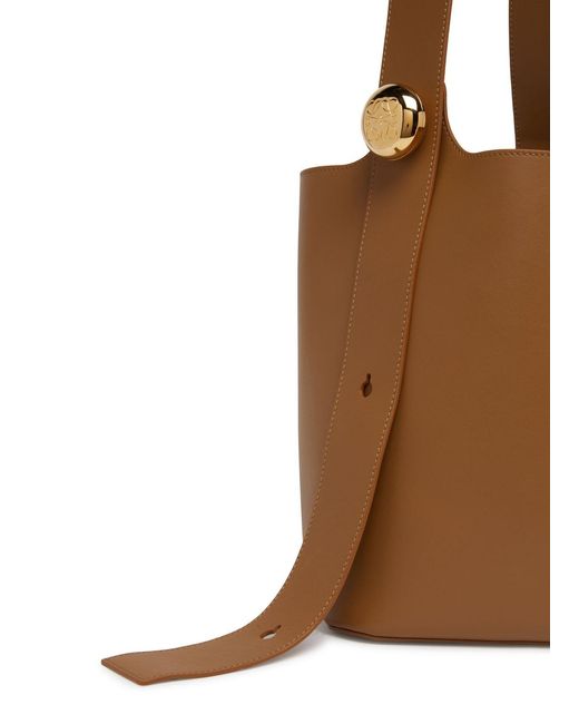 Loewe Brown Pebble Bucket Shoulder Bag