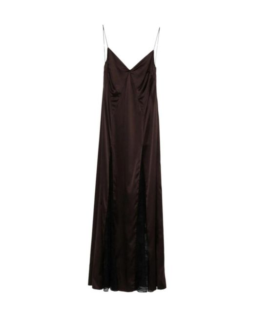 Staud Black Trinity Satin Dress